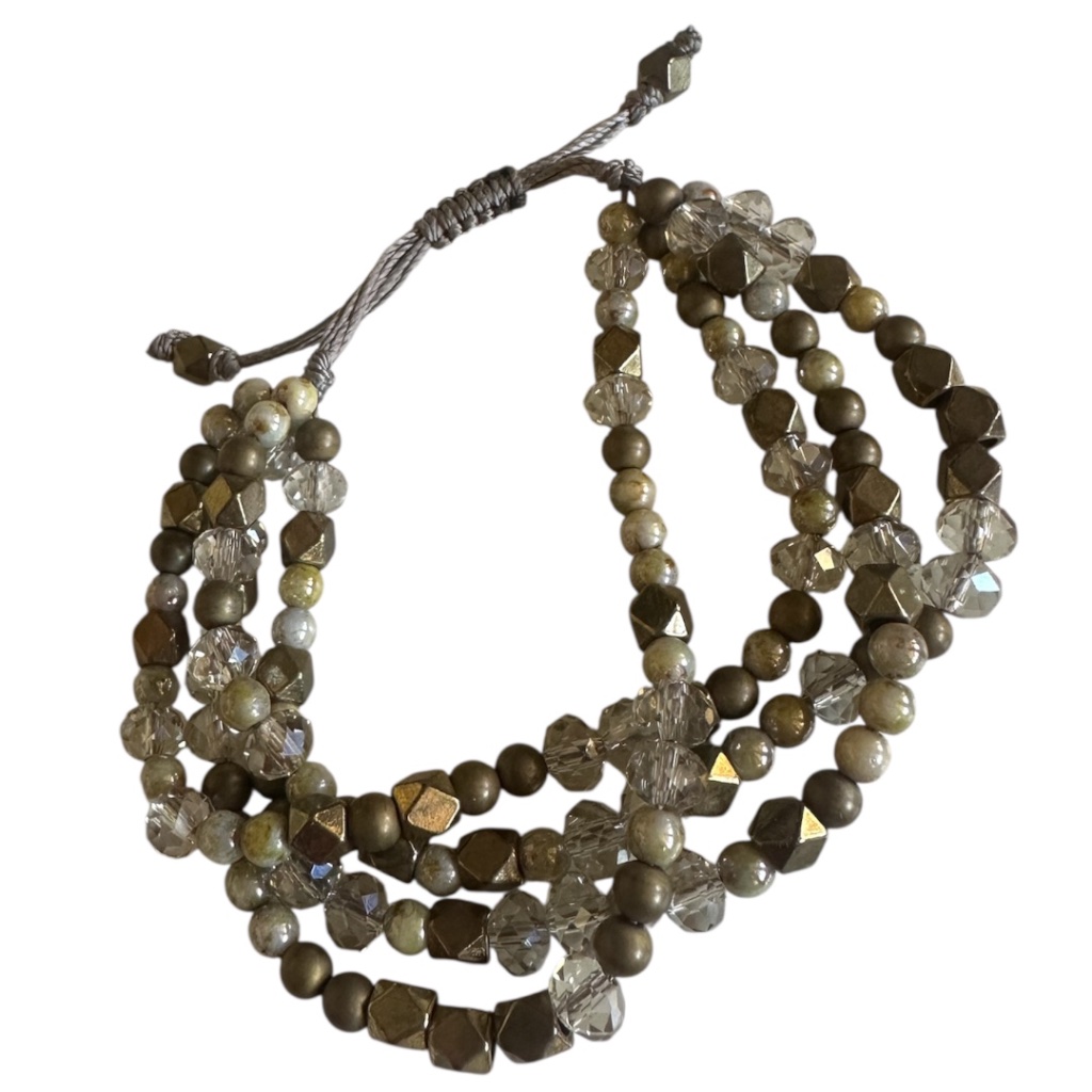 Adjustable 4 Strand Bracelet In Multi
